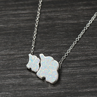 Opal Elephant Necklace