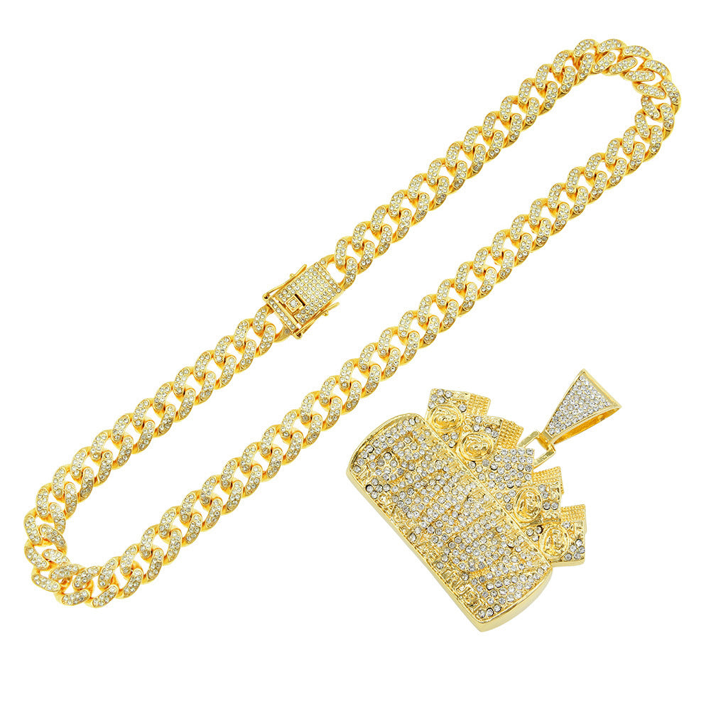 Hip-Hop Exaggerated Letter Cuban Chain Pendant Necklace