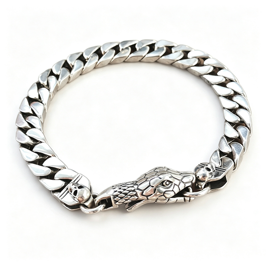 Men's Retro Snake Head Curb Bracelet