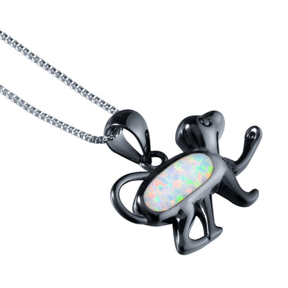 Opal  Dog-shaped pendant necklace