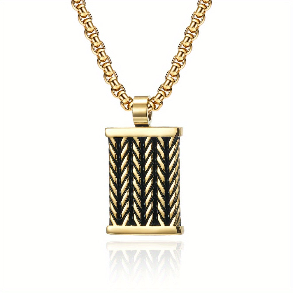 Fried Dough Twists Pattern Men's Pendant Necklace