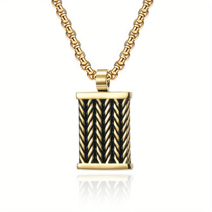 Fried Dough Twists Pattern Men's Pendant Necklace