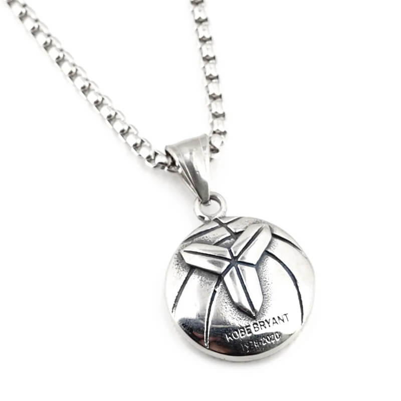 Men's Steel Vintage Mamba Double Sided Round Pendant Necklace