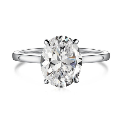 Women's Oval Zirconia Noble Elegant Ring, S925 with White Gold Plating