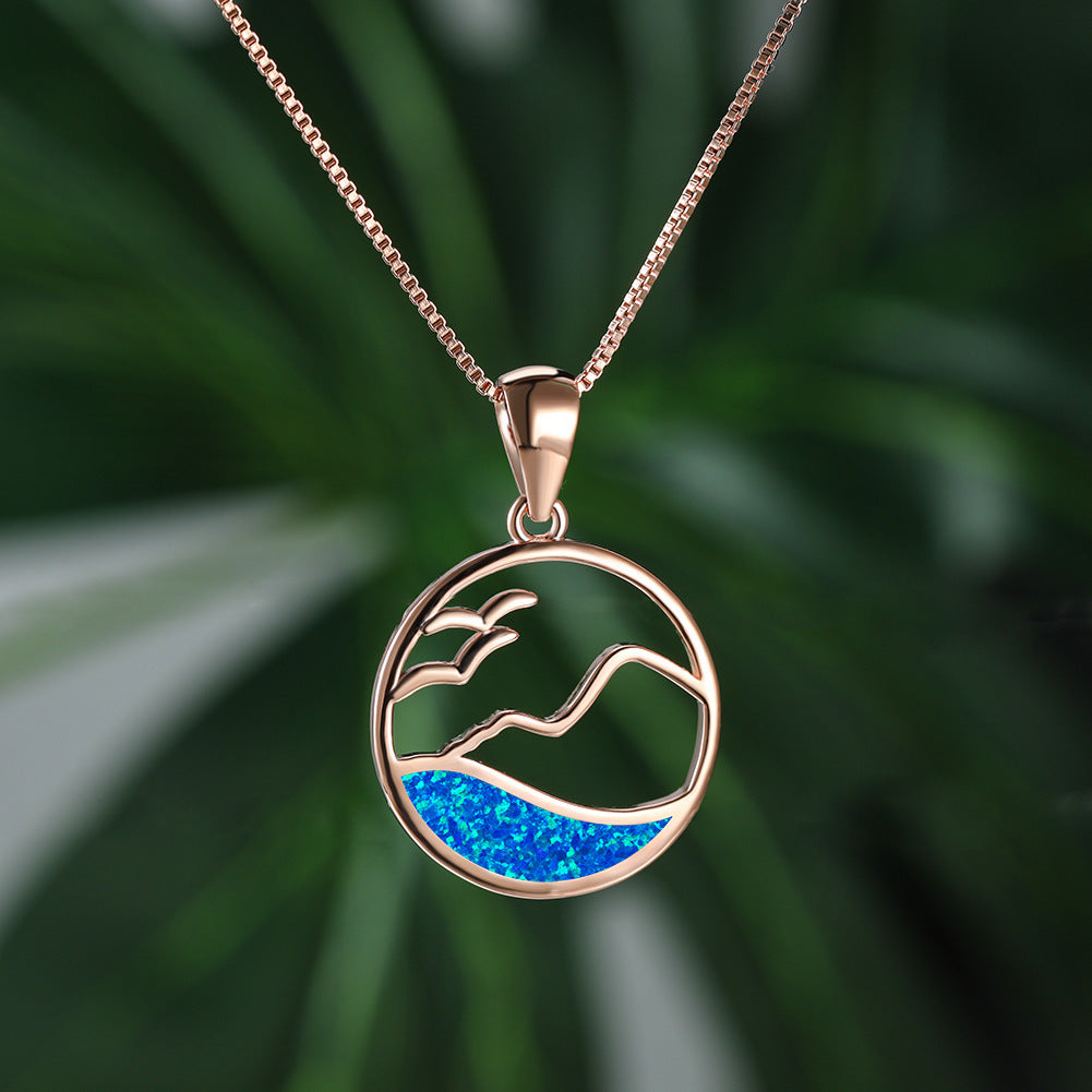 Opal Round Wave Necklace