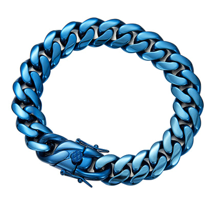 Men’s Slim European American Hip Hop Stainless Steel Tight Weave Electroplated Brazilian Chain Bracelet Fashion Wrist Jewelry