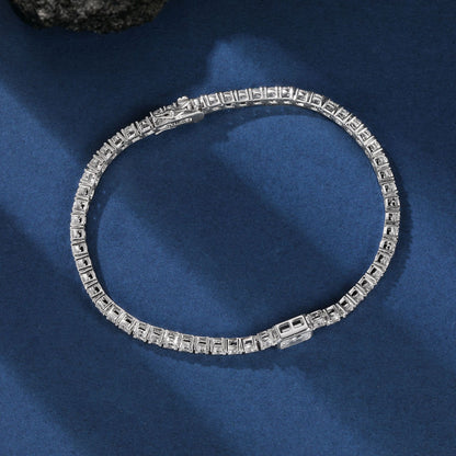 Women&Men's Square Zircon Eight-Character Buckle Cuban Tennis Bracelet