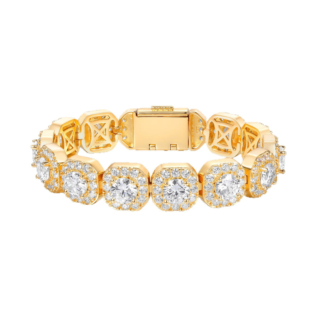 Women&Men's 12mm Wide Rock Candy Chain Zircon Cuban Tennis Bracelet