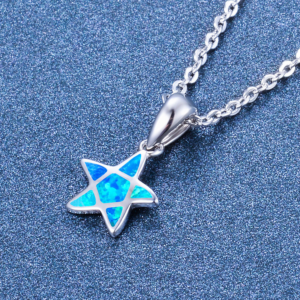 Pentagram Opal Necklace