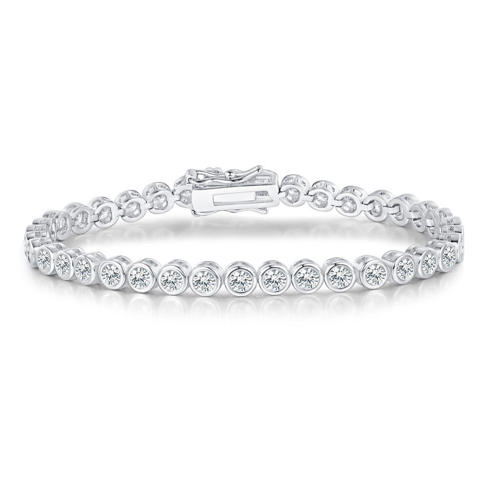 Women&Men's 3mm Round-Shaped Zircon Tennis Bracelet