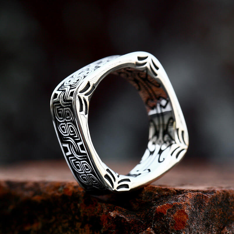 Men's Simple Pattern Stainless Steel Ring