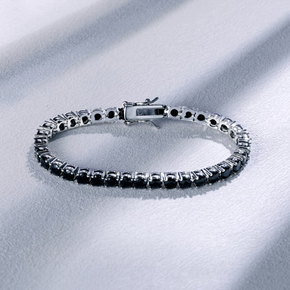 Women&Men's 3-4mm Black Nano Zircon Bracelet