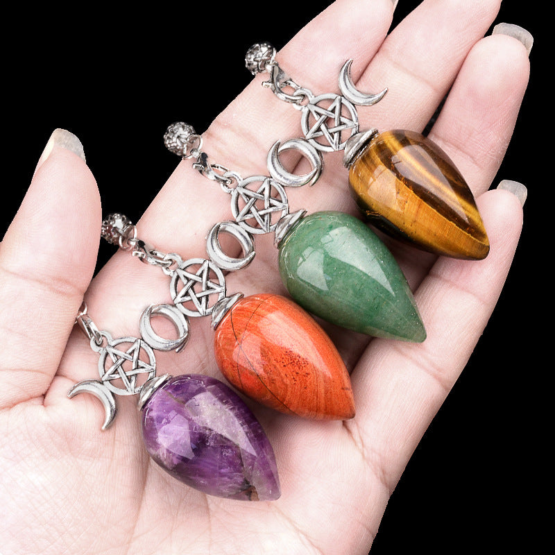 Natural crystal water droplet three-phase moon spirit pendulum