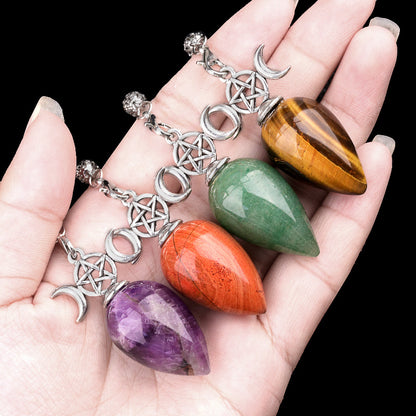 Natural crystal water droplet three-phase moon spirit pendulum
