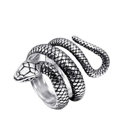 Men's Vintage Snake Python Titanium Steel Ring