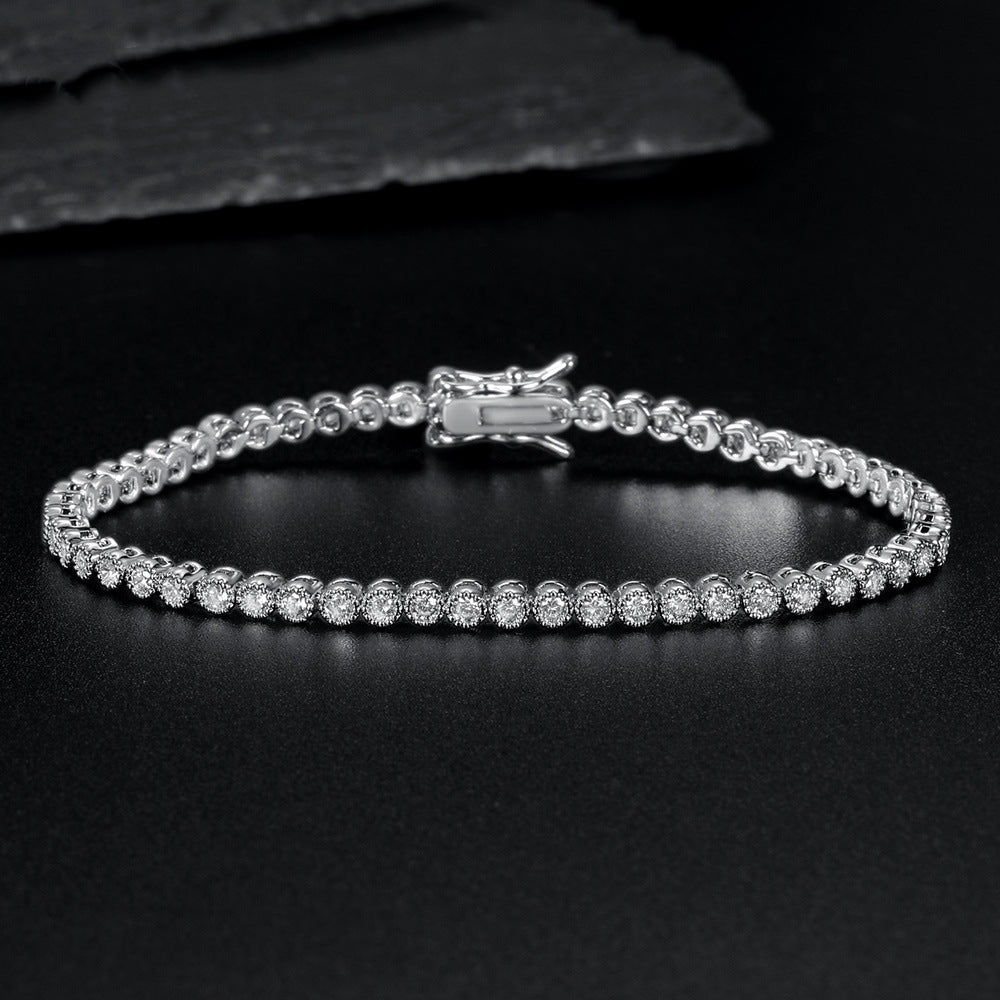 Women&Men's 2mm Round Fashionable zircon dragon head buckle tennis bracelet