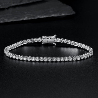 Women&Men's 2mm Round Fashionable zircon dragon head buckle tennis bracelet