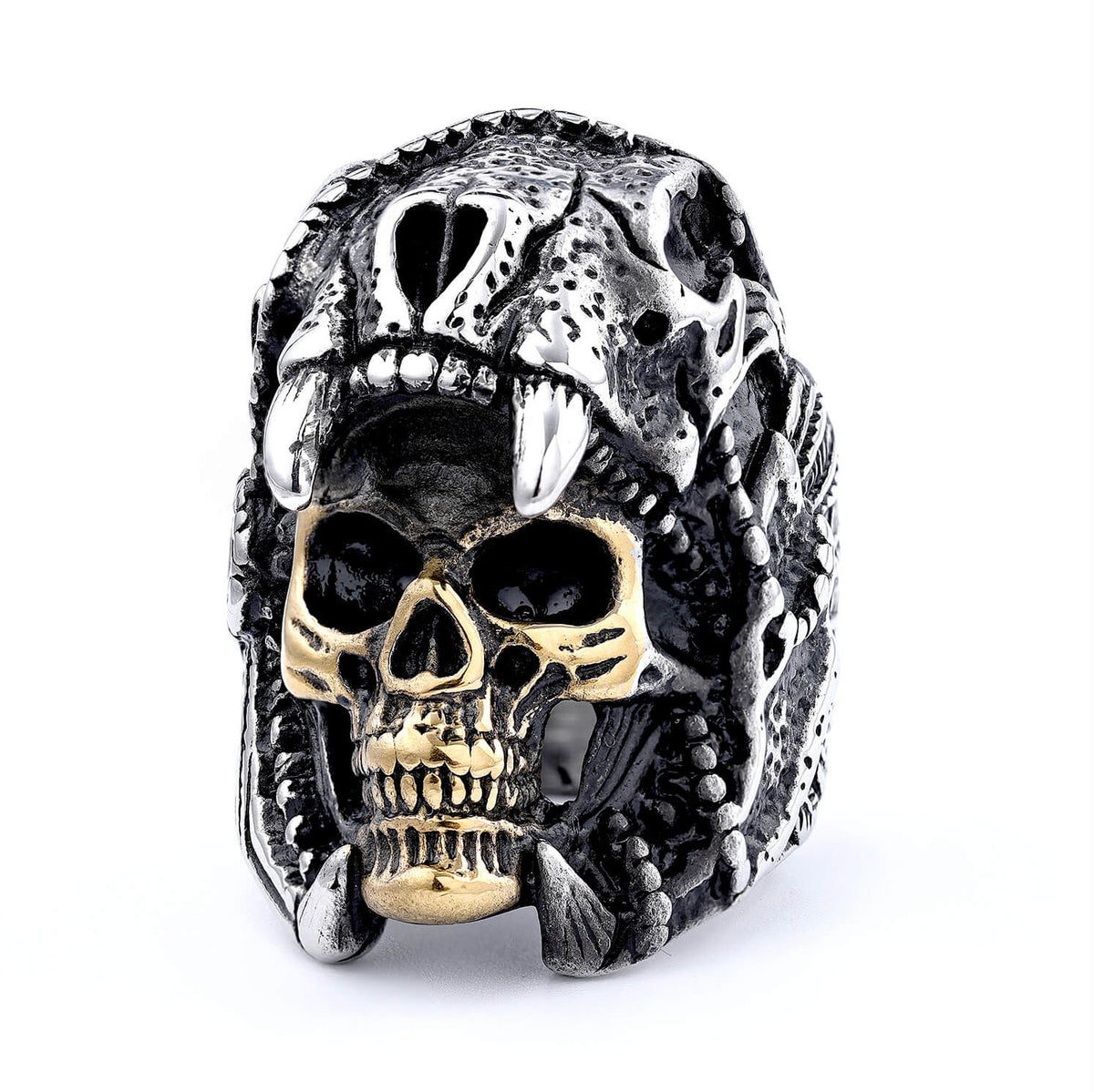 Men's Vintage Large Skull Stainless Steel Ring