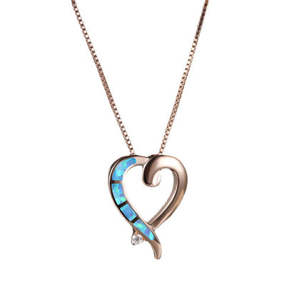 Ins-style rose gold AuBoo heart necklace