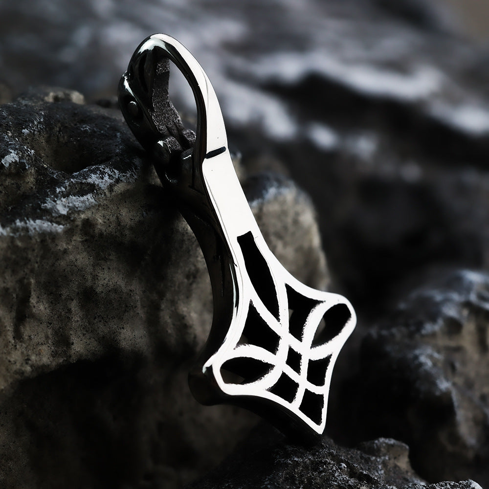 Vintage Men's Pendant Stainless Steel Viking Hollow Irish Love Knot Necklace