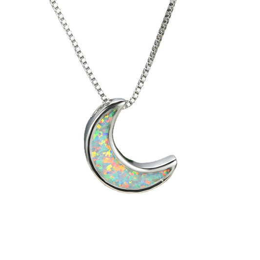 Opal Moon Necklace