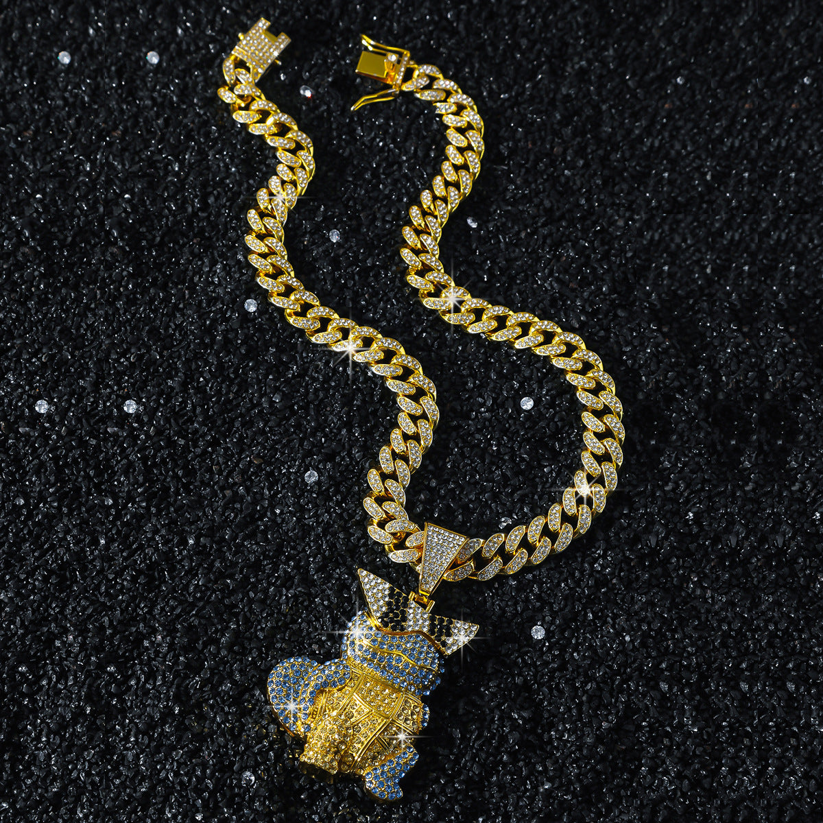 Hip-Hop Cartoon Turtle Cuban Chain Pendant Necklace