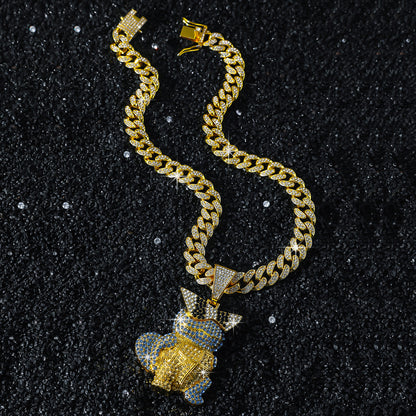 Hip-Hop Cartoon Turtle Cuban Chain Pendant Necklace