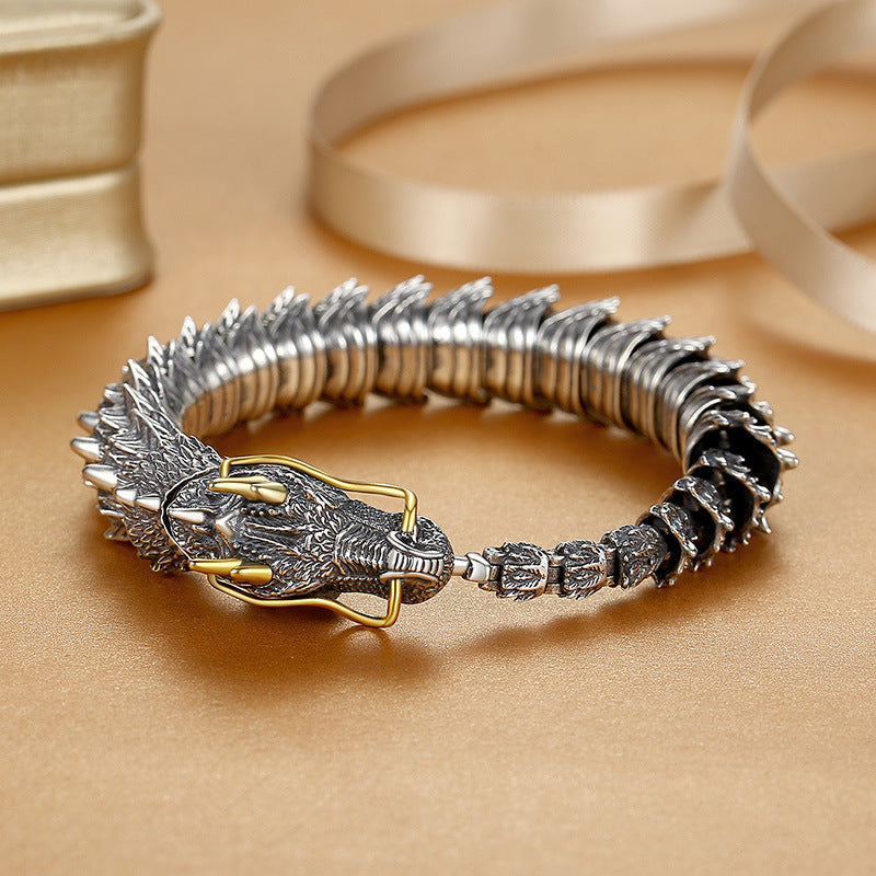 Men's Vintage 3D Dragon Scale Link Bracelet
