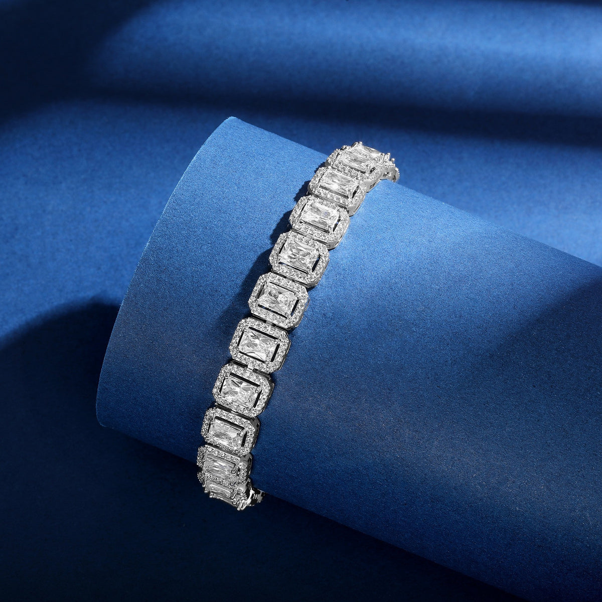 Women&Men's Hip-Hop Inlaid Zircon Cuban Tennis Bracelet