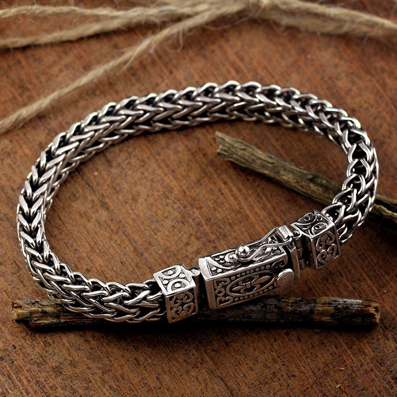 Men's Retro Carved Braided Bracelet