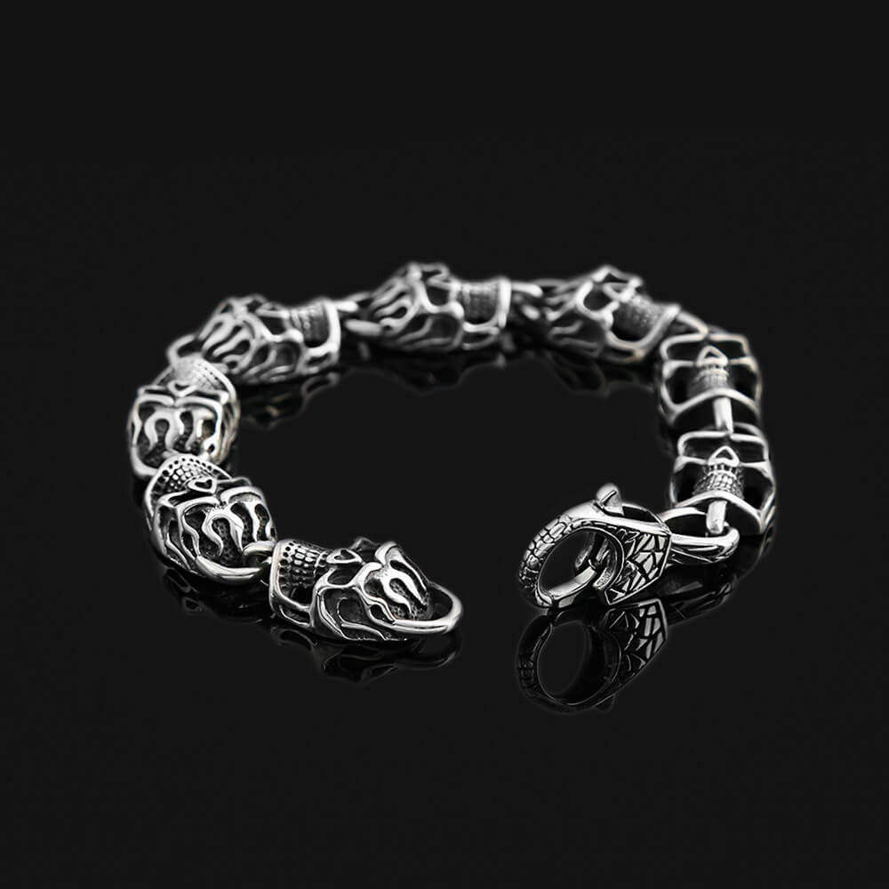 Punk Bold Skull Stainless Steel Men's Bracelet