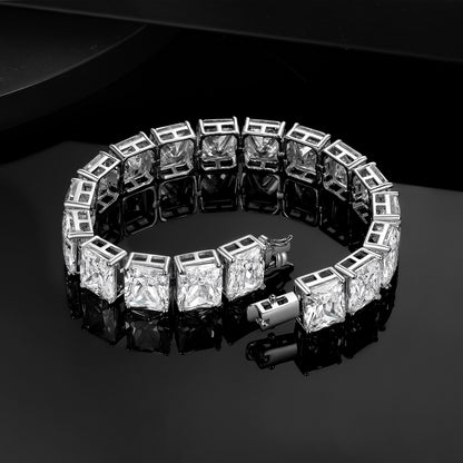 Women&Men's Square 12mm Cubic Zirconia Cuban Tennis Bracelet