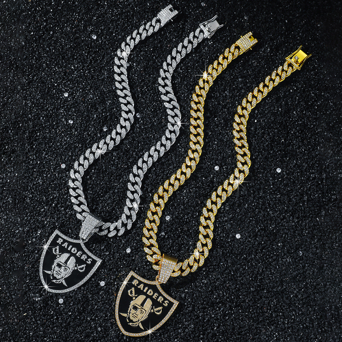Hip-Hop Pirate Shield Cuban Chain Pendant Necklace