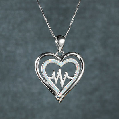 Opal Electrocardiogram Necklace