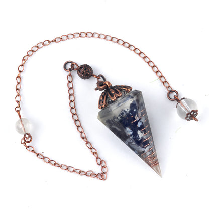 Colorful crystal clock pendulum ancient red copper flower base resin spirit pendulum