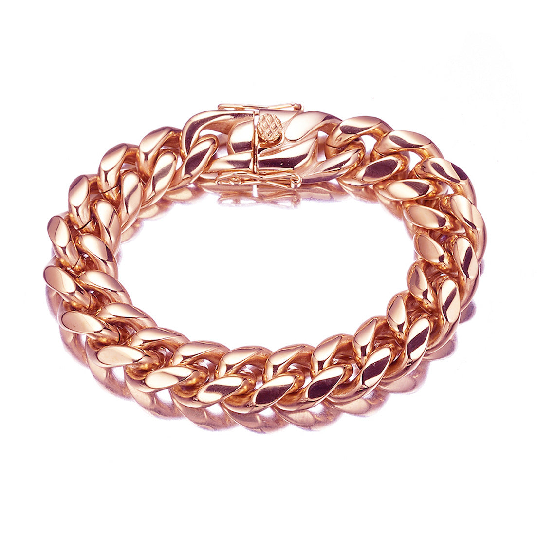 Men’s Slim European American Hip Hop Stainless Steel Tight Weave Electroplated Brazilian Chain Bracelet Fashion Wrist Jewelry