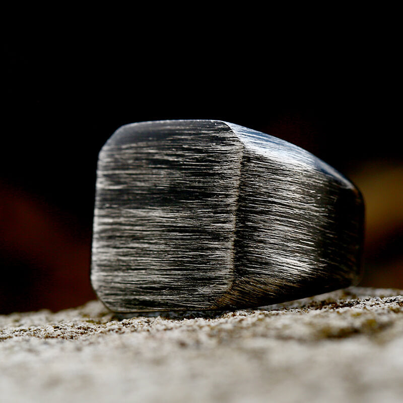 Men's Vintage Titanium Steel Brushed Minimalist Ring