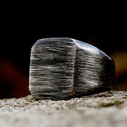 Men's Vintage Titanium Steel Brushed Minimalist Ring