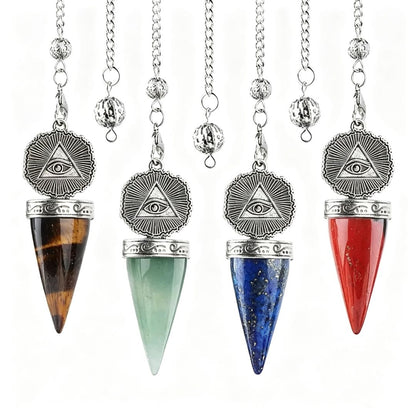 Crystal Silvery All-Seeing Eye Spirit Pendulum