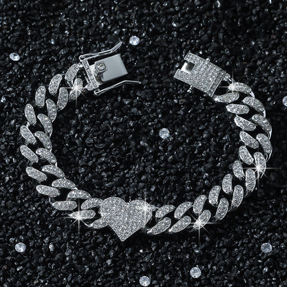 Hip-Hop Style Heart-Shaped Patchwork Bracelet