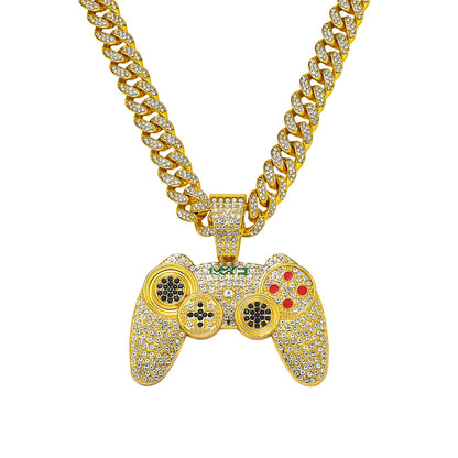 Hip-Hop Style Game Console Controller Shaped Cuban Chain Pendant Necklace