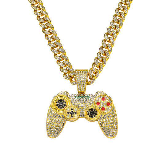 Hip-Hop Style Game Console Controller Shaped Cuban Chain Pendant Necklace