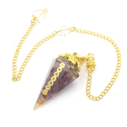 Golden Chain Tapered Resin Crystal Pendulum
