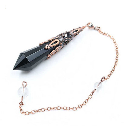 Vintage Red Copper Faceted Crystal Spirit Pendulum