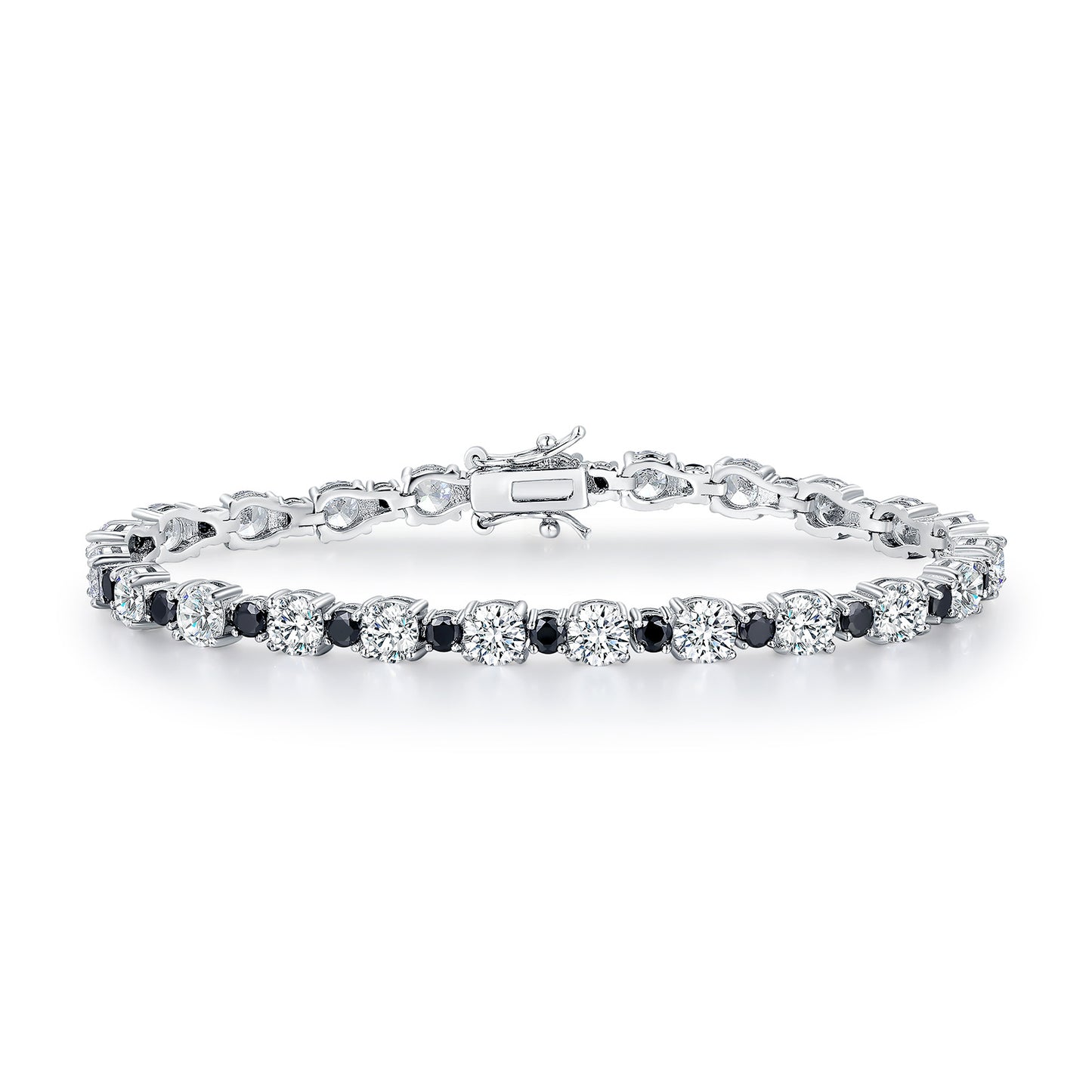 Women&Men's 5mm Round Zircon Eight-Shaped Clasp Tennis Bracelet