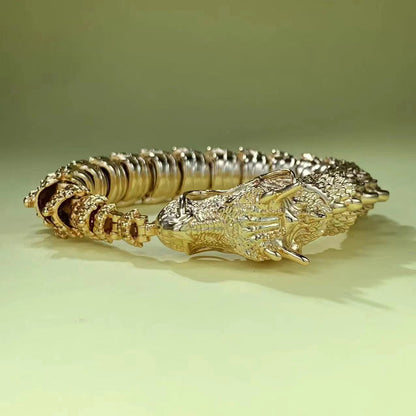 Men's Gold Plated 3D Dragon Bracelet Vintage Personalized Bangle Bracelet