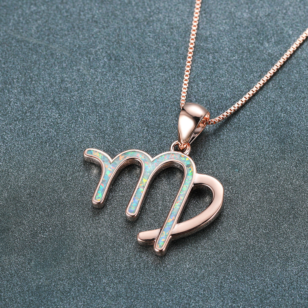 Opal Virgo Constellation Necklace