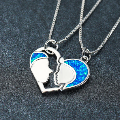 Opal Portrait Puzzle Set Necklace