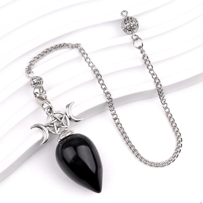 Natural crystal water droplet three-phase moon spirit pendulum