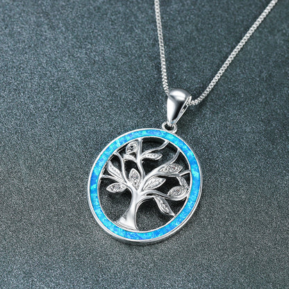 Life Tree Blue Opal Necklace